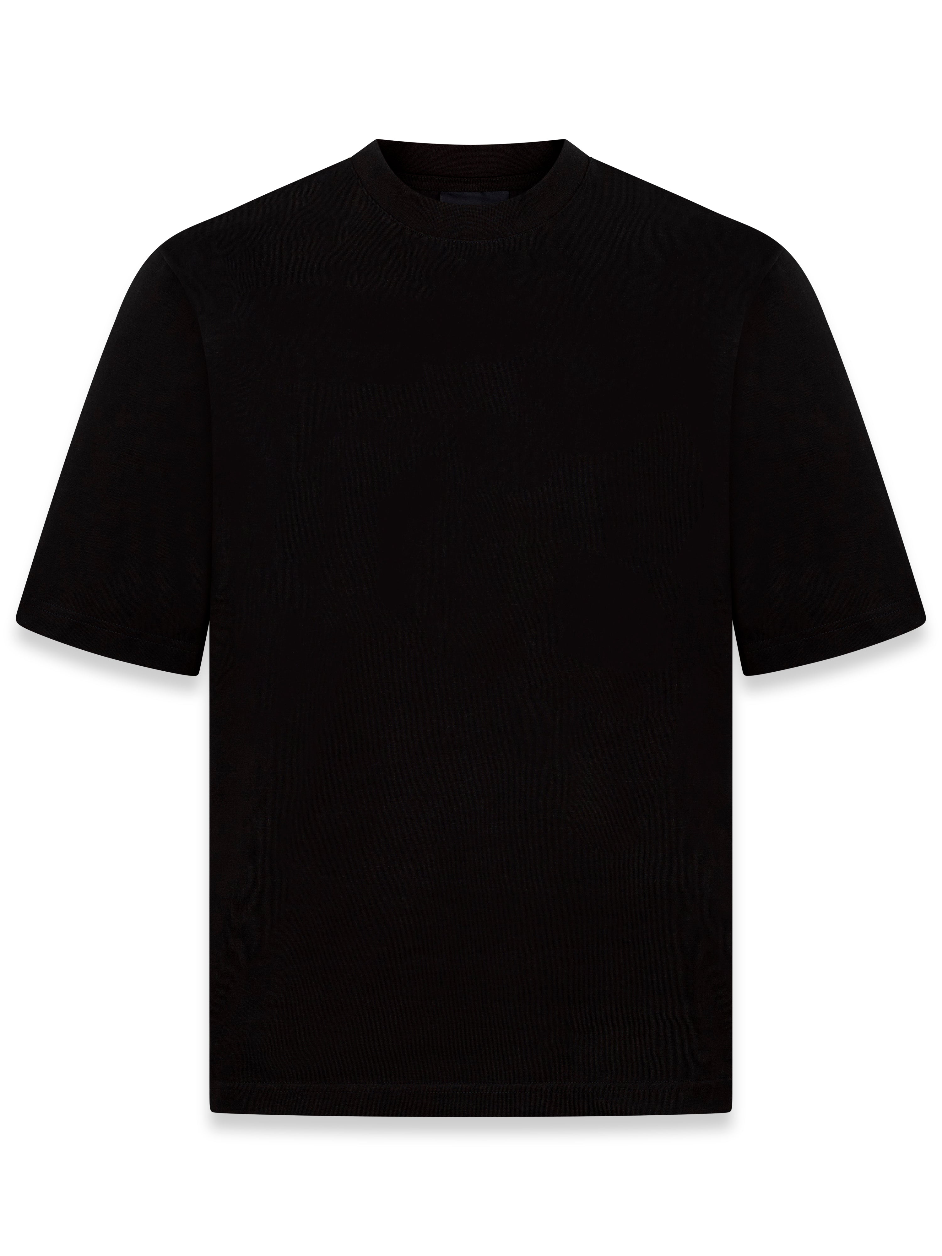 BASIX CROPPED OVERSIZED T-SHIRT IN BLACK