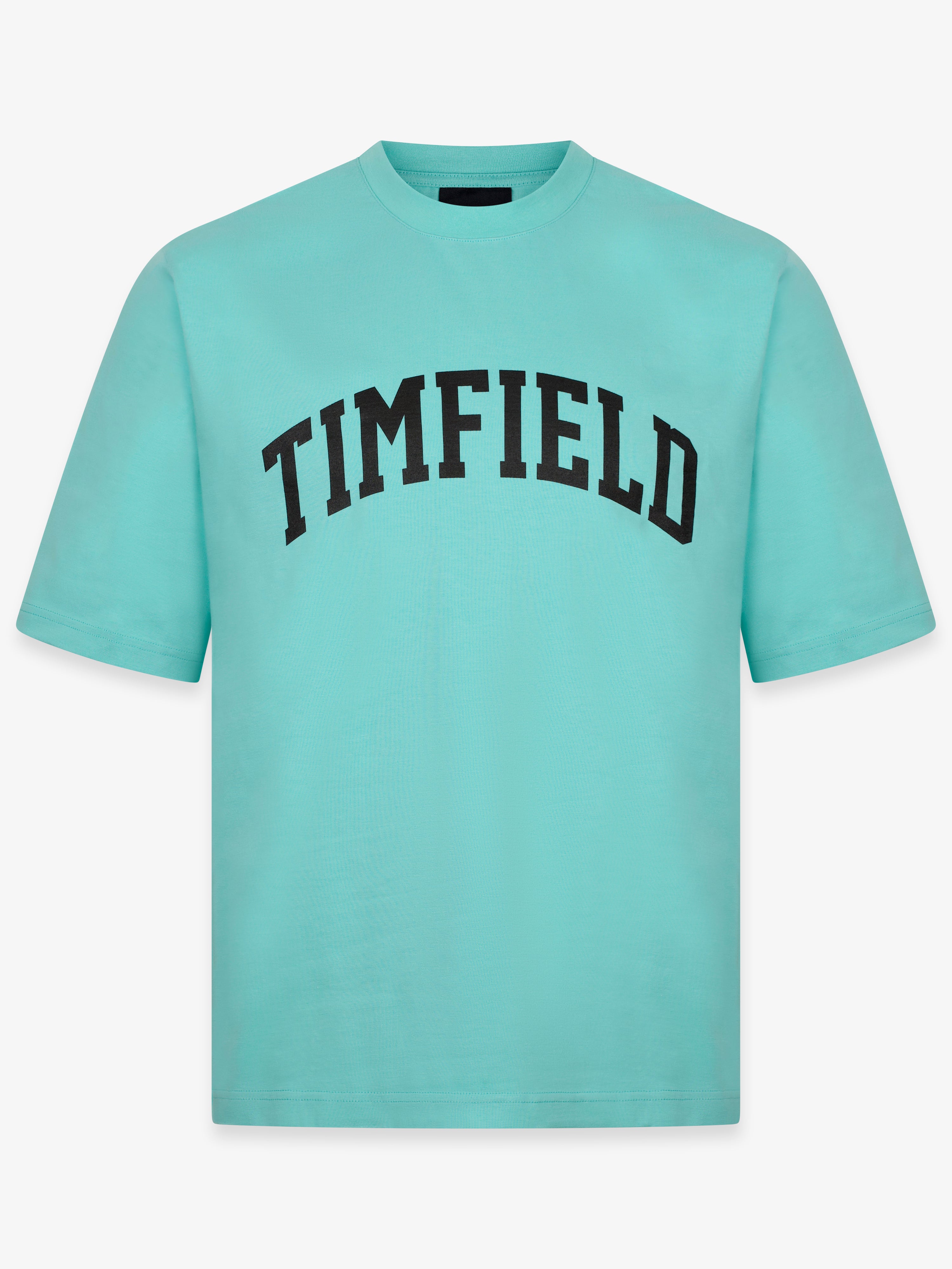 COLLEGE TIM FIELD CROPPED OVERSIZED T-SHIRT IN ARUBA BLUE